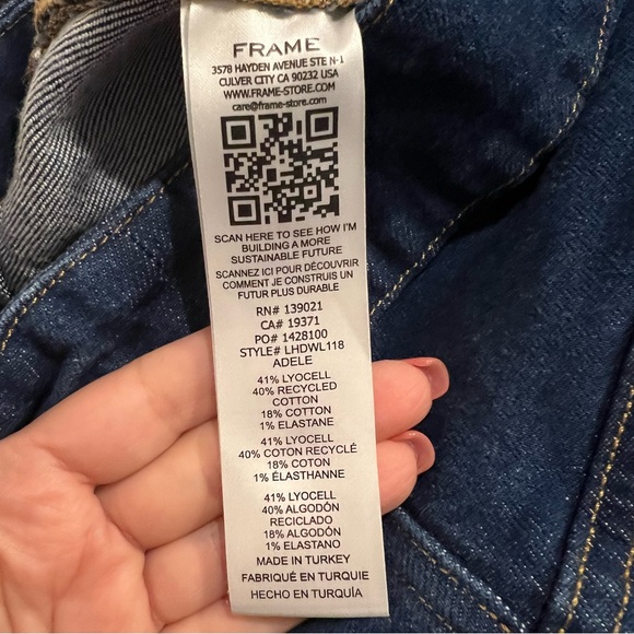 FRAME Le Hardy High Rise Wide Leg Jeans in Adele , medium wash, size 29 - Picture 15 of 15